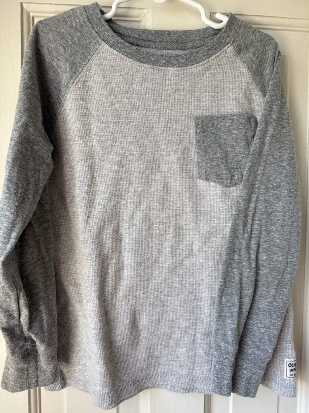 OshKosh B'gosh Light Gray Waffle Knit Pullover